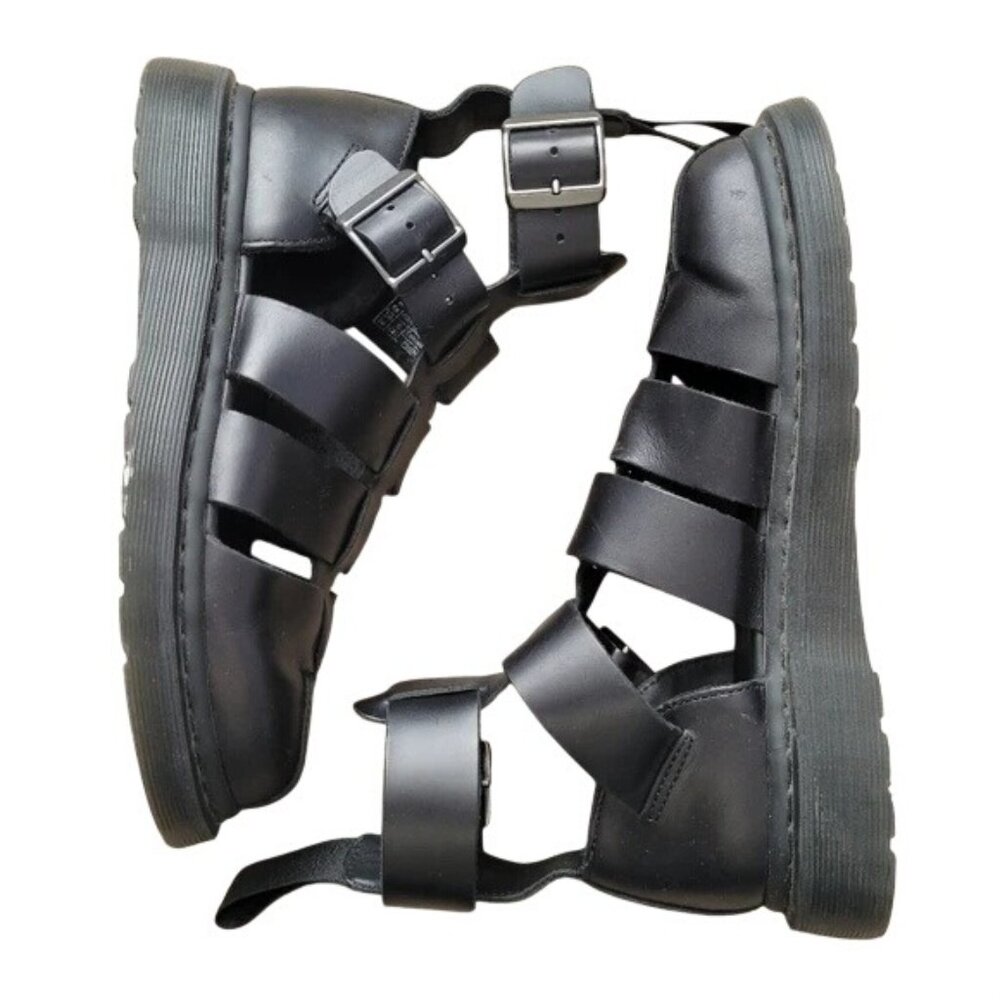 Dr. Martens Geraldo Black Leather Fisherman Sandals - Picture 5 of 9